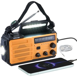 VEVOR Emergency Weather Radio, 4000mAh Battery, FM/AM/WB/NOAA Alert Solar Hand Crank Emergency Radio, with USB Charging Cable, SOS Alarm and Flashlight, Portable for Outdoor Emergencies, Camping(8000mAh – Reading Light)