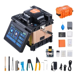 VEVOR Fiber Fusion Splicer 4 Motors, Clad Alignment Optic Splicer 6s Splicing & 13s Heating, Fiber Machine with 5″ Touch Screen, 3 in 1 Holder, 7800mAh Battery for SM MM DS NZDS(Fiber Fusion Splicer)