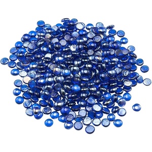 VEVOR Fire Glass, 20 lbs, Cobalt Blue, 3/4 Inch High-Temperature Resistant Reflective Glass Beads, Smokeless Fire Pit Stones for Outdoor Table & Landscaping(Cobalt Blue)