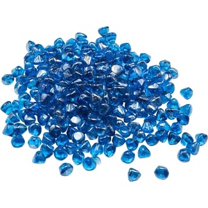 VEVOR Fire Glass, 20 lbs, Cobalt Blue, 3/4 Inch High-Temperature Resistant Reflective Glass Beads, Smokeless Fire Pit Stones for Outdoor Table & Landscaping(Caribbean Blue)