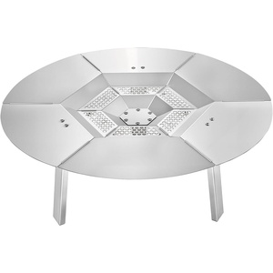 VEVOR Fire Pit Heat Deflector, 25 inch Round for Solo Stove Yukon, 304 Stainless Steel with Detachable Cover, Heat Diffuser for Camping, Backyard, Wood Burning Fires
