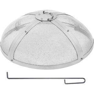 VEVOR Fire Pit Spark Screen Round 20″, Reinforced Heavy Duty Steel Metal Cover, Outdoor Firepit Lid, Compatible with The Solo Stove Bonfire Ring Handle for Outdoor Patio Fire Pits Backyard(27 Inch)