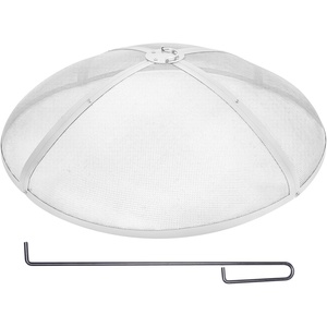 VEVOR Fire Pit Spark Screen Round 20″, Reinforced Heavy Duty Steel Metal Cover, Outdoor Firepit Lid, Compatible with The Solo Stove Bonfire Ring Handle for Outdoor Patio Fire Pits Backyard(36 Inch)
