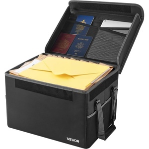 VEVOR Fireproof Document Bag, 1832 ℉ Heat Insulated Fireproof & Waterproof Bag, Portable Multi-Layer File Storage Security Organizer Home Office Travel Use, for Passports, Important Documents, Files(13.38 x 15.62 x 10.23 in)