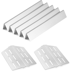 VEVOR Flavorizer Bars and Heat Deflectors, 17 in Grill Replacement Part, for Weber Genesis ll 310 315 335 340, E/S 325s, ES/SX 325s, E/S 335, EX/SX/EPX-335 Grills, Porcelain-enameled Steel, 8 Pack(7PCS Thicker Stainless Steel)