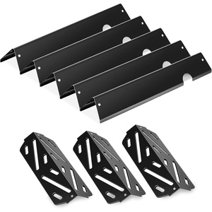 VEVOR Flavorizer Bars and Heat Deflectors, 17 in Grill Replacement Part, for Weber Genesis ll 310 315 335 340, E/S 325s, ES/SX 325s, E/S 335, EX/SX/EPX-335 Grills, Porcelain-enameled Steel, 8 Pack(8PCS Porcelain-enameled Steel)
