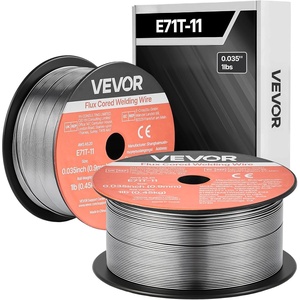 VEVOR Flux Core MIG Welding Wire, E71T-11 0.03-inch 2 LBS, Gasless Mild Steel Welding Wire with Low Spatter for All Position Arc Welding, Self-Shielded for Outdoor Use(E71T-11 0.035inch 1 LBS*2)