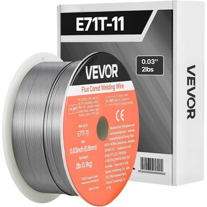 VEVOR Flux Core MIG Welding Wire, E71T-11 0.03-inch 2 LBS, Gasless Mild Steel Welding Wire with Low Spatter for All Position Arc Welding, Self-Shielded for Outdoor Use(E71T-11 0.03inch 2 LBS*1)