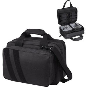 VEVOR Gun Bag with Detachable Baffles & 6 Magazines Shooting Handgun Bag for Outdoor Hunting Shooting Pistol Bag Case (2 Removable Pistol Bags, Brown, 13 x 7.9 x 9.1 in)(Black)