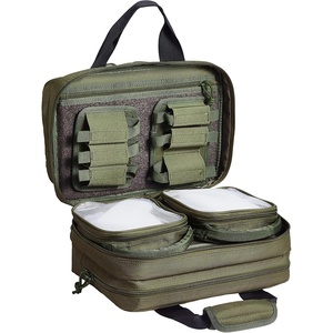 VEVOR Gun Bag with Detachable Baffles & 6 Magazines Shooting Handgun Bag for Outdoor Hunting Shooting Pistol Bag Case (2 Removable Pistol Bags, Brown, 13 x 7.9 x 9.1 in)(Green)