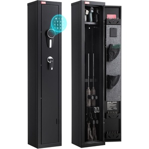 VEVOR Gun Safe, Heavy Duty Cold-Rolled Steel Rifle Cabinet with Digital Keypad & Key, Large Long Gun Cabinet with Magazine and LED Lighting, Adjustable for Rifles, Pistols, Shotgun(Assembly Required)