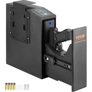 VEVOR Gun Safe for Pistols, Biometric Gun Safe with Three Quick Access Ways of Fingerprints, Passwords and Keys, Handgun Safe for 1 Pistol for Home, Bedside, Nightstand, Wall(Biometric + Slip to open)