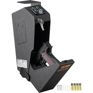 VEVOR Gun Safe for Pistols, Biometric Gun Safe with Three Quick Access Ways of Fingerprints, Passwords and Keys, Handgun Safe for 1 Pistol for Home, Bedside, Nightstand, Wall(Biometric + Bounce to open)