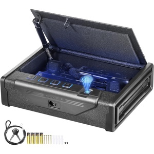 VEVOR Gun Safe for Pistols, Biometric Gun Safe with Three Quick Access Ways of Fingerprints, Passwords and Keys, Handgun Safe for 1 Pistol for Home, Bedside, Nightstand, Wall(Biometric + Ordinary to open)