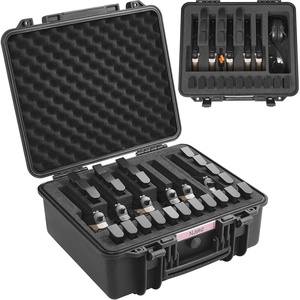 VEVOR Hard Pistol Case, Holds Multiple Pistols & Magazine, Hard Gun Case with Pre-Cut XPE Foam Lining, Waterproof Firearm Travel Case with Handle for Gun, Lenses, Camera, Gear, TSA Compliant(6 Pistols & 24 Magazine)