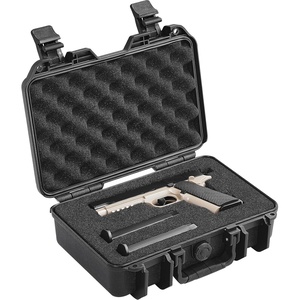 VEVOR Hard Pistol Case, Holds Multiple Pistols & Magazine, Hard Gun Case with Pre-Cut XPE Foam Lining, Waterproof Firearm Travel Case with Handle for Gun, Lenses, Camera, Gear, TSA Compliant(1 Pistol)