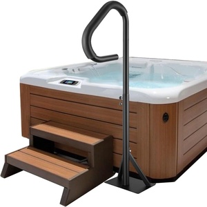 VEVOR Hot Tub Handrail, 360 Rotatable Spa Side Handrail with 48″-63″ Adjustable Height, Rust-Proof Aluminum Spa Hot Tub Hand Rail with Slide-Under Mount Base for Indoor & Outdoor, 600LBS Capacity(57 Inch)