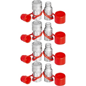 VEVOR Hydraulic Coupler 1/2 Body with 1/2″ NPT Thread 27.6 MPa Hydraulic Quick Connect 4 Pairs Hydraulic Coupling Quick Connect 45.5 L/min Hydraulic Quick Coupler