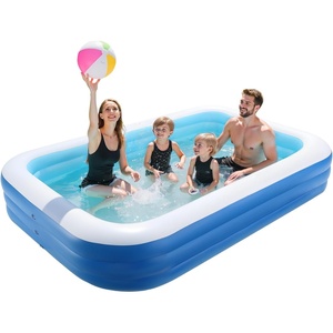 VEVOR Inflatable Pool, 118 x 67 x 20 inch Large Inflatable Swimming Pool, Family Large Swimming Pools with Repair Patches, Blow Up Pools for Kids, Adults, Family, Indoor Outdoor, Summer Water Party