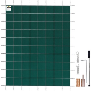 VEVOR Inground Pool Safety Cover 20×40 ft Rectangle with 4x8ft Center End Step, Winter Pool Covers Green Mesh, Triple Stitched for MAX Strength, Abrasion Resistant(Green)