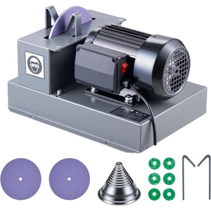VEVOR Lawn Mower Blade Sharpener, 1/2HP Lawnmower Blades Grinder with 7″ Flap Wheel & 9″ Ceramic Grinding Wheel, 30° or 40° Blade Sharpening Machine for High Lift, Low Lift, Gator & Flat Blades(2/3 HP-Upgraded Model)