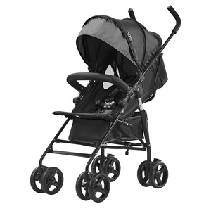 VEVOR Lightweight Stroller, Compact Easy Fold Multiposition Recline Canopy Backrest, Carbon Steel Frame, Large Storage Basket, Umbrella Toddler Baby Stroller for Travel and More, Black/Blue(Dark Gray/Black)