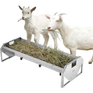 VEVOR Livestock Hay Feeder, 2 in 1 Grain & Hay Feeder, 80-Gallon Capacity, 57.9″ Long Goat Pasture Feeding with Deeper Feeding Pan, Heavy Duty Steel Grain Holder for Sheep Sheds, Farms, Horse Barns(1 Count (Pack of 1))