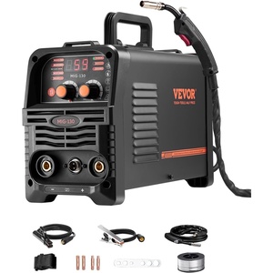 VEVOR MIG Welder, 130A Synergic Mig Welding Machine, 2-in-1 Gas MIG/Gasless Flux Core MIG Multi-Process Welder Machine, 110V Portable Mig Welder with IGBT Inverter Technology & Digital Display Screen(3-in-1)