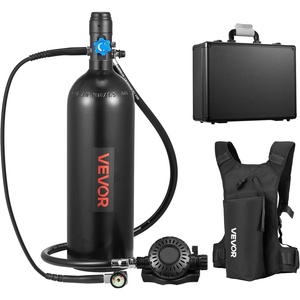 VEVOR Mini Scuba Tank, 1.9L Portable Diving Tank for Underwater Breathing, Reusable Lung Diving Cylinder up to 35 Minutes Dive Time, Emergency Rescue Pony Bottle with Backpack & Case for Snorkeling