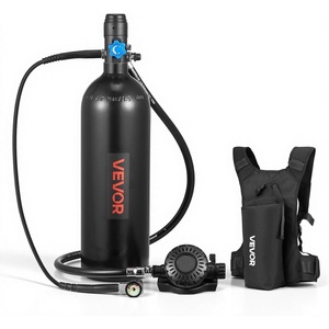 VEVOR Mini Scuba Tank, 1.9L Portable Small Diving Tank for Underwater Breathing, Reusable Lung Diving Cylinder up to 35 Minutes Dive Time, Emergency Rescue Pony Bottle with Backpack for Snorkeling