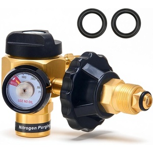 VEVOR Nitrogen Purging Regulator, Nitrogen Purge Control Valve with 500PSI Test Pressure, 4-Position Flow Control (TST/PRG/BRZ/OFF) for Brazing, Pipeline Purging, Leak Checking & Pressure Testing