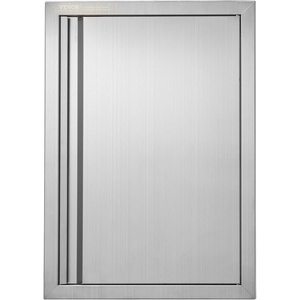 VEVOR Outdoor BBQ Kitchen Door, 18W x 21H Inch Stainless Steel Flush Mount Vertical Door with Recessed Handle, for BBQ Island, Grilling Station, Outside Cabinet(NEW)