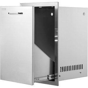 VEVOR Outdoor Kitchen Cabinets 18.11″W x 23.23″D x 23.23″H, Triple-Access Stainless Steel BBQ Drawers with Handles, BBQ Island Drawer for Outdoor Kitchens, Barbeque Island Patio Grill Station(Bin/Gas 16W x 22H x 16 D Inch)