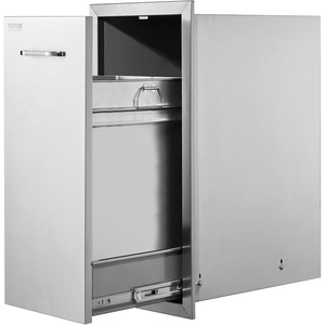 VEVOR Outdoor Kitchen Cabinets 18.11″W x 23.23″D x 23.23″H, Triple-Access Stainless Steel BBQ Drawers with Handles, BBQ Island Drawer for Outdoor Kitchens, Barbeque Island Patio Grill Station(Bin/Gas 13.4Wx25.7Hx19.6DInch)