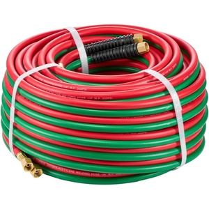 VEVOR Oxygen Acetylene Hose, 1/4-Inch x 100FT Oxy Acetylene Hose with 9/16″-18 B Fitting, 300PSI T Grade Welding Cutting Torch Twin Hose, Compatible with Oxygen, Acetylene,Propane and Other Fuel Gases(100FT)