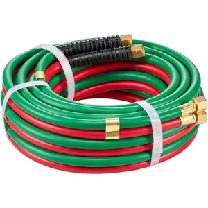 VEVOR Oxygen Acetylene Hose, 1/4-Inch x 100FT Oxy Acetylene Hose with 9/16″-18 B Fitting, 300PSI T Grade Welding Cutting Torch Twin Hose, Compatible with Oxygen, Acetylene,Propane and Other Fuel Gases(25FT)