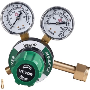 VEVOR Oxygen Acetylene Regulator Set, Oxy-Acetylene Regulators, 0-4000PSI and 0-400PSI Welding Gas Gauges with CGA-540/CGA-510 Inlet Connection & 9/16″-18 Outlet Connection, PC Knob Adjustment(Oxygen Regulator)