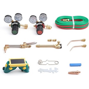 VEVOR Oxygen Acetylene Torch Kit with Check Valves, Gas Welding Torch Kit, Portable Oxy Acetylene Brazing Set with 15FT Twin-Hose, 2 Welding Tips, 2 Regulators & Cylinder Holder for Metalworking(15.6 x 5.1 x 2.6 inch)