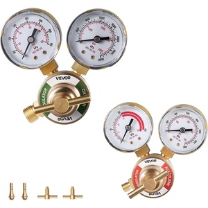 VEVOR Oxygen Regulator, Precise Oxy Regulator, 0-4000PSI Welding Gas Gauge with CGA-540 Inlet Connection & 9/16″-18 RH Outlet Connection, T-Handle Adjustment(A-A Fitting)