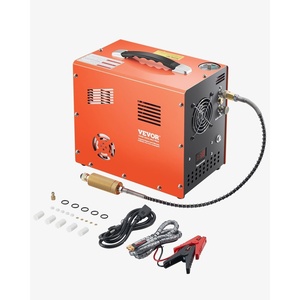 VEVOR PCP Air Compressor, 4500PSI/30Mpa Portable PCP Airgun Compressor with Built-in Power Converter, Auto-Stop | DC12V/AC120V | Oil & Water-Free Air Rifle, Paintball and Scuba Tank Compressor Pump(Standard)