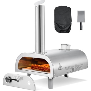 VEVOR Pizza Oven Outdoor, 12″ Pellet Pizza Oven, Portable Pizza-Stove with Built-in Thermometer, Wood Fired Stainless Steel Pizza-Maker, for Backyard, Camping, Pizza-Stone, Shovel, Carry Bag, Silver(Silver)