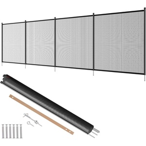 VEVOR Pool Fence, 4 x 96 FT Pool Fences for Inground Pools, Removable Pool Fencing, Easy DIY Installation Swimming Pool Fence, 340gms Teslin PVC Mesh, Pool Safety Fence, Black(4FTx12FT)