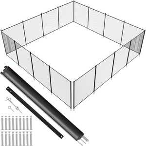 VEVOR Pool Fence, 4 x 96 FT Pool Fences for Inground Pools, Removable Pool Fencing, Easy DIY Installation Swimming Pool Fence, 340gms Teslin PVC Mesh, Pool Safety Fence, Black(4FTx48FT)