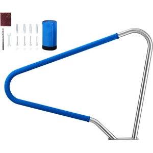 VEVOR Pool Rail, 48 x 36 inch Pool Handrail, 220 lbs Load Capacity Heavy Duty 304 Stainless Steel Swimming Handrail, Detachable Nonslip Sleeve, Rich Accessories, for Poolside, Water Parks, Spa Centers(48×36 Inch)