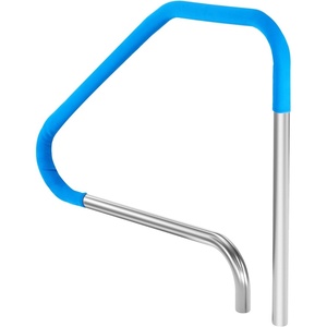 VEVOR Pool Rail 54×36 Pool Railing 304 Stainless Steel 250LBS Load Capacity Silver Rustproof Pool Handrail Humanized Swimming Pool Handrail with Blue Grip Cover & M8 Drill Bit & Self-Taping Screws(46×37 Inch)