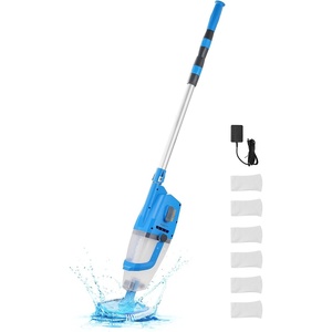 VEVOR Pool Vacuum, 26 GPM Handheld Cordless Hot Tub Vacuum with Extension Pole, for Deep Cleaning & Strong Suction, Rechargeable Pool Cleaner, Running up to 1Hour, for Above Ground/Inground Pool Spas(40W)