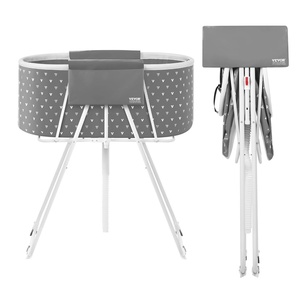 VEVOR Portable Dog Bathtub, Elevated & Foldable Space-Saving Pet Shower Station with Efficient Drainage, Bathing Tub for Washing & Grooming Small and Medium Size Dogs and Cats Indoor & Outdoor, Grey(Light Grey)