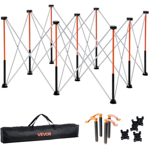 VEVOR Portable Folding Workstand, 4.15 x 4.15 ft Collapsible Workbench, 3500 lbs Weight Capacity, No Assembly Foldable Work Stand with Storage Bag, Table Top NOT Included, for Garage Workshop Outdoor(L4ft*W4ft*H30inch)