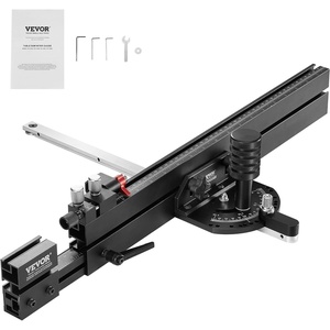 VEVOR Precision Miter Gauge, Standard Slot 3/4” x 3/8”, Aluminum Alloy Table Saw Miter Gauge with 24 in Grating 15 Angle Stops Adjustable Spring Loaded Plunger and Removable Disc, for Woodworking(19-35 Inch)