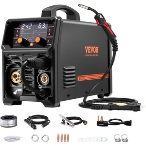 VEVOR Pro MIG Welder, 250A Pluse Mig Welding Machine, 5-in-1 Synergic Welder Machine MIG Pluse/Gas MIG/Flux Core MIG/Stick/Lift TIG, 110V/220V Dual Voltage Aluminum Mig Welder with LCD Screen Display(16.9 x 7.1 x 12.6 in)